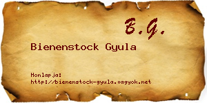Bienenstock Gyula névjegykártya